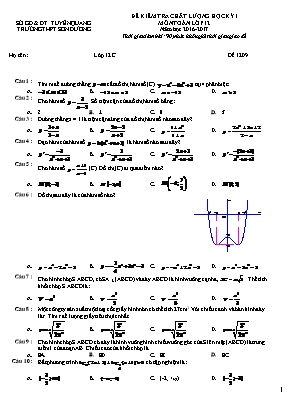 Đề kiểm tra chất lượng học kỳ I môn Toán lớp 12 - Mã đề 1202